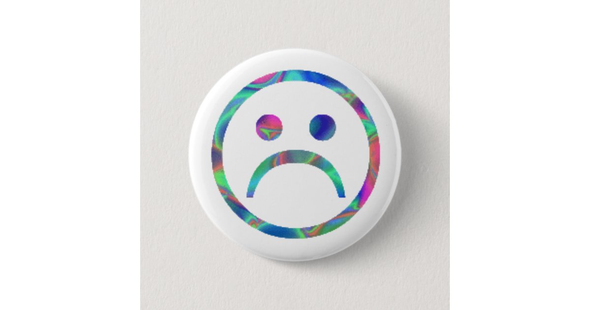 Sad Face Button | Zazzle
