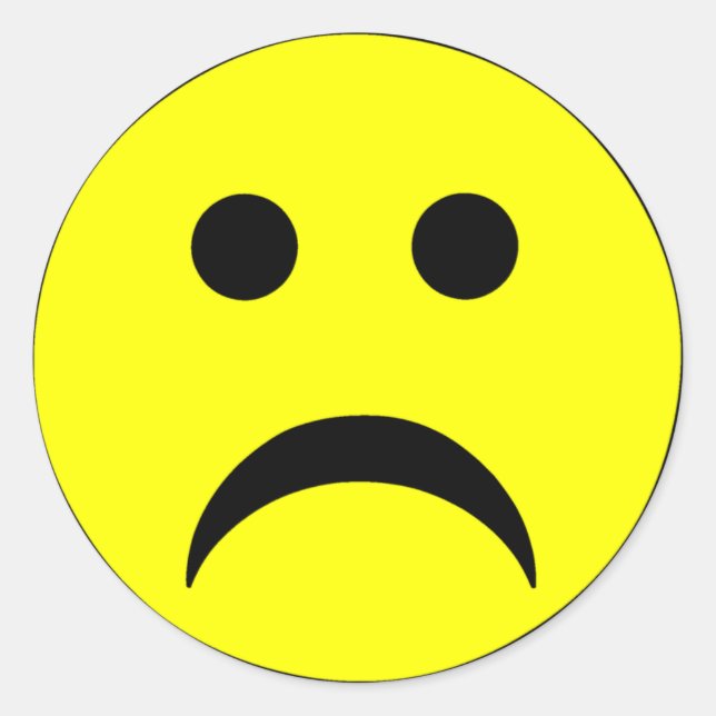 Sad Face Classic Round Sticker (Front)