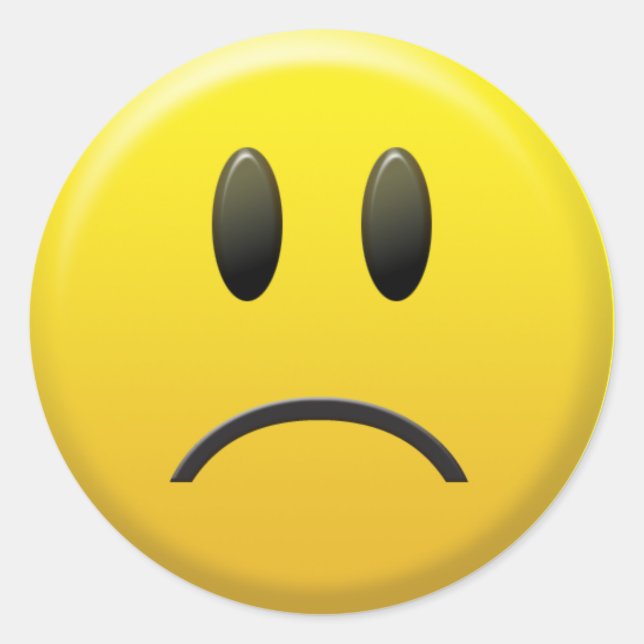 Sad Face Classic Round Sticker (Front)