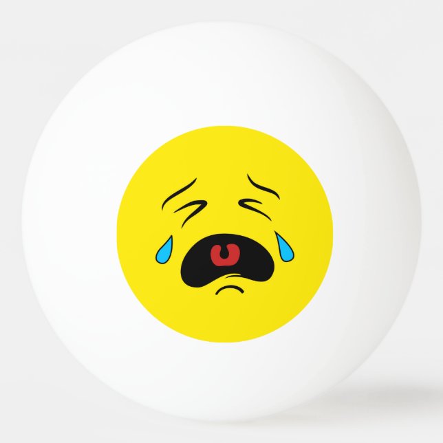 Sad Face Emoji Ping-Pong Ball (Front)
