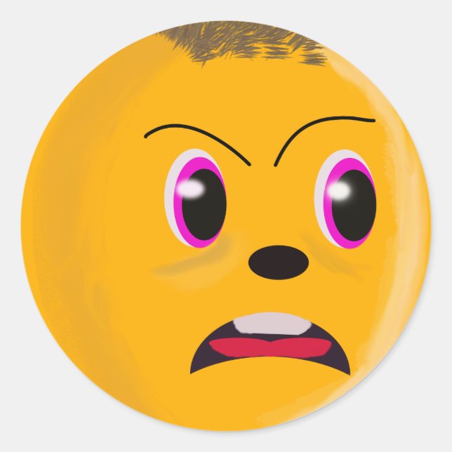 Sad Face Gold Color Sticker (Front)