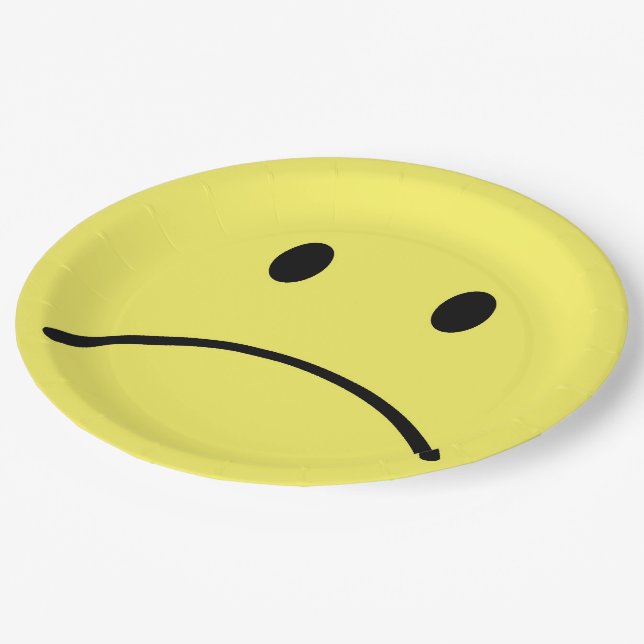 Sad Face Paper Plates (Angled)