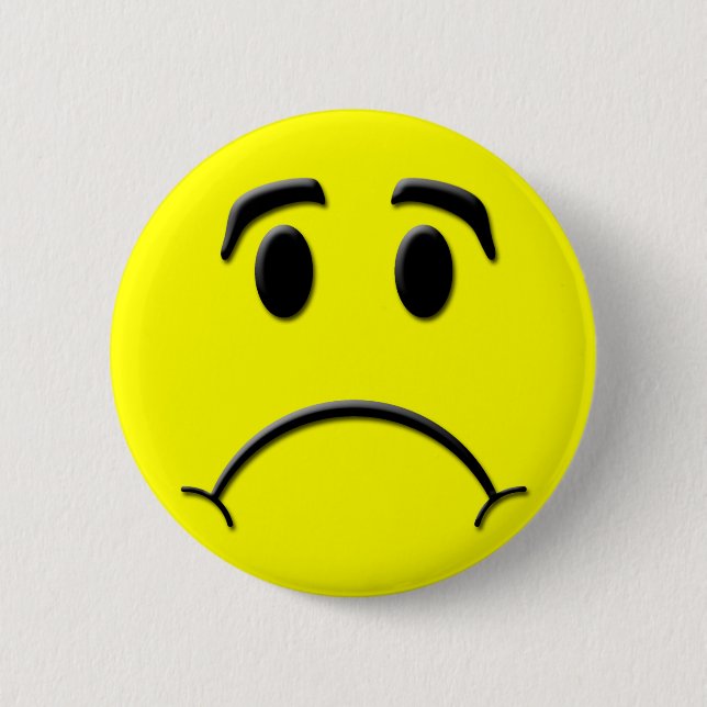 Sad face pinback button (Front)