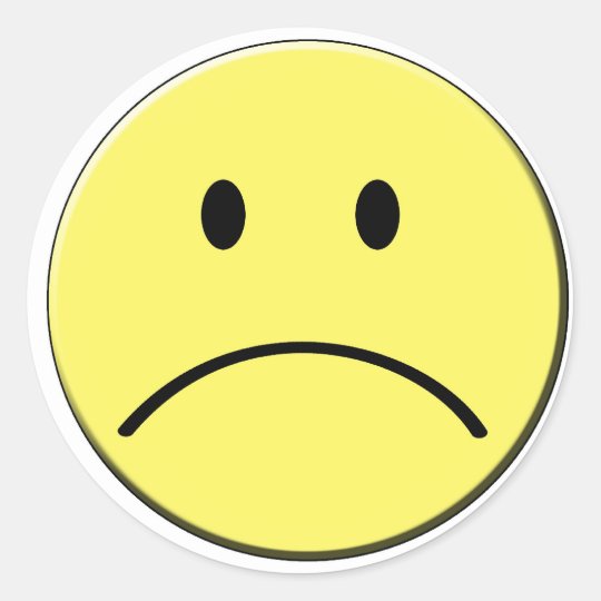 Sad Face Sticker | Zazzle.com