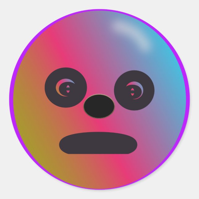Sad Face Sticker Gradient Colors (Front)
