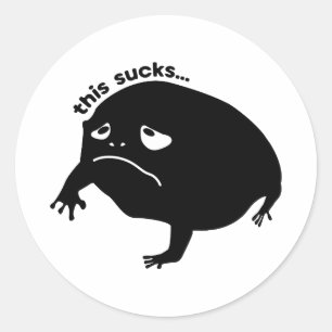 Sad Frog Classic Round Sticker