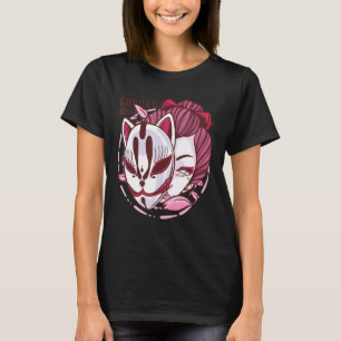 Sad Geisha Mask Cute Beautiful Fun Design T-Shirt
