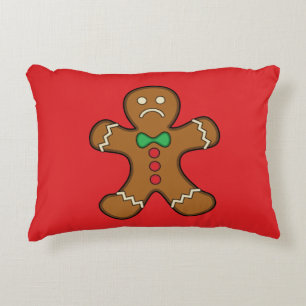 Sad Gingerbread Man Accent Pillow