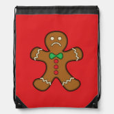 Happy Gingerbread Man Drawstring Bag | Zazzle