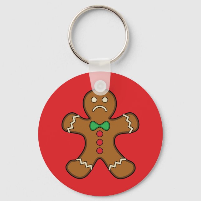 Sad Gingerbread Man Keychain (Front)