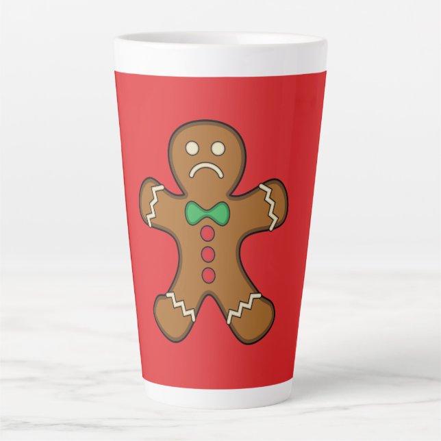 Sad Gingerbread Man Latte Mug (Front)