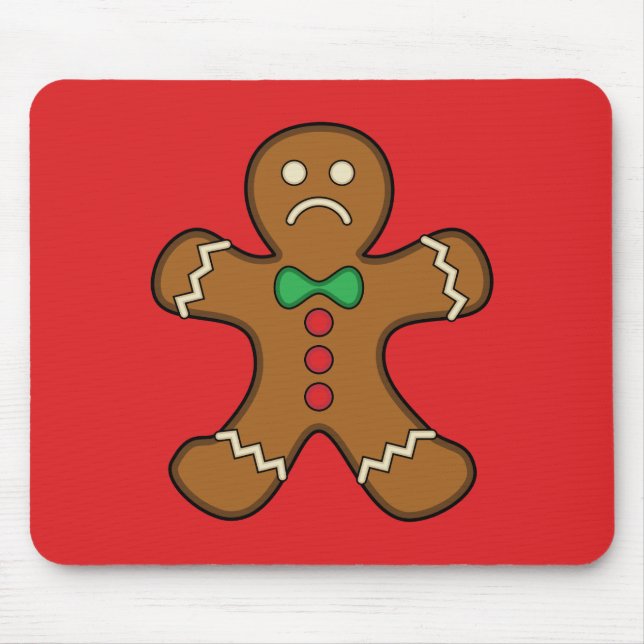 Sad Gingerbread Man Mouse Pad (Front)