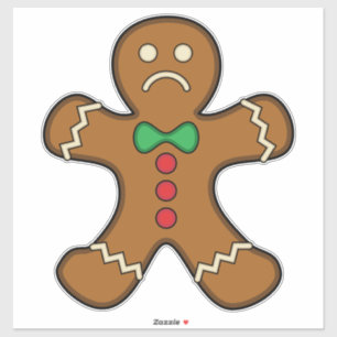 Sad Gingerbread Man Sticker