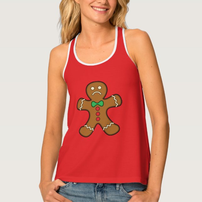 Sad Gingerbread Man Tank Top (Front)