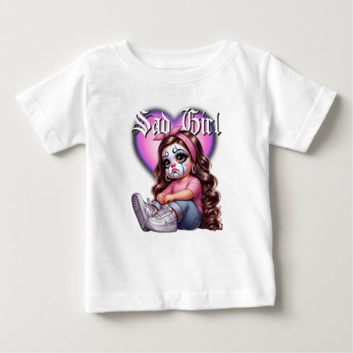 sad girl Graphic Design Baby T_Shirt