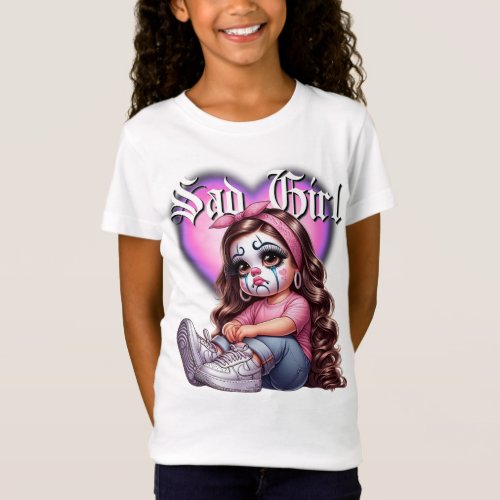 sad girl Graphic Design T_Shirt