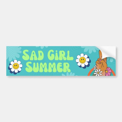 Sad Girl Summer Funny Meme Retro Bumper Sticker