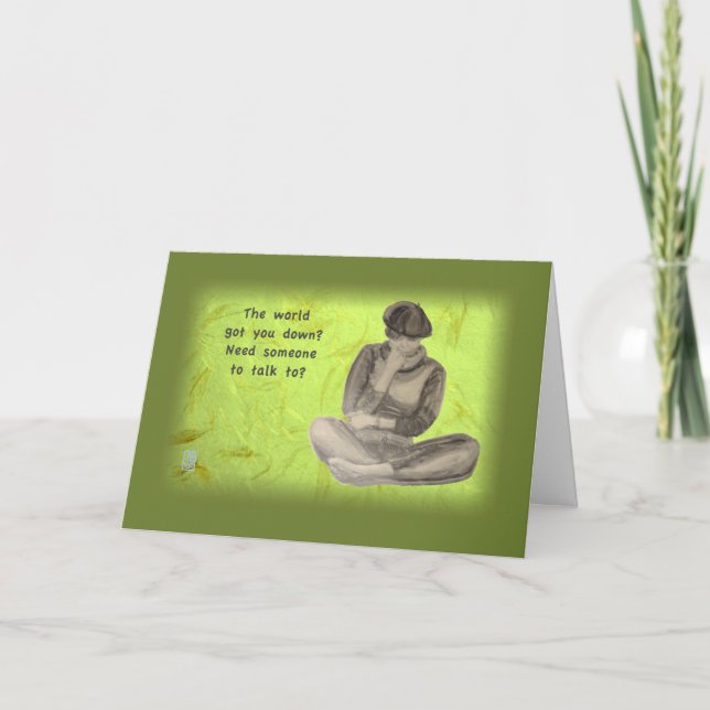 Sad Girl Support from Me Card (Front)