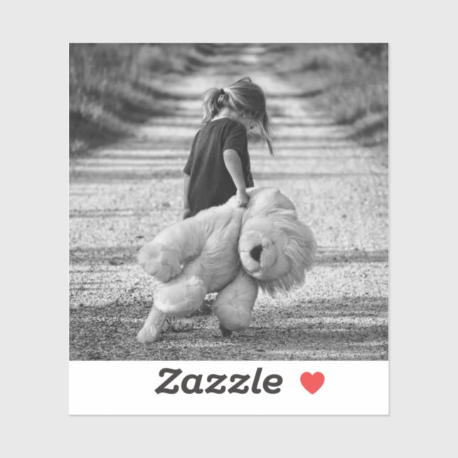 sad girl walking with bear sticker (Sheet)