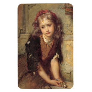 Sad Girl With a Dead Goldfinch Bird (Pet Sympathy) Magnet
