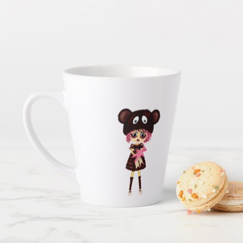 Sad Gothic Kawaii Girl goth Custom Template Latte Mug