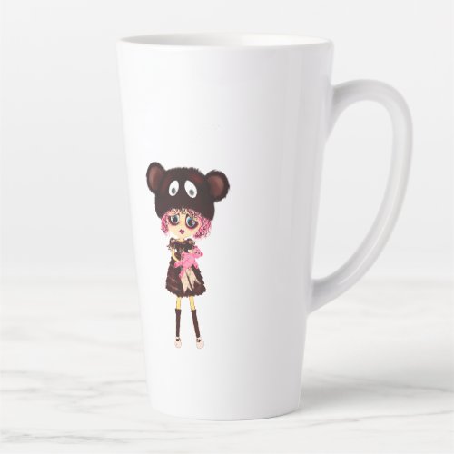 Sad Gothic Kawaii Girl goth Custom Template Latte Mug