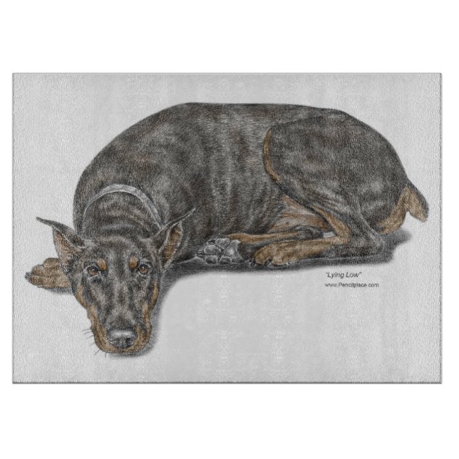 Sad Guilty Looking Doberman Cutting Board (Front)