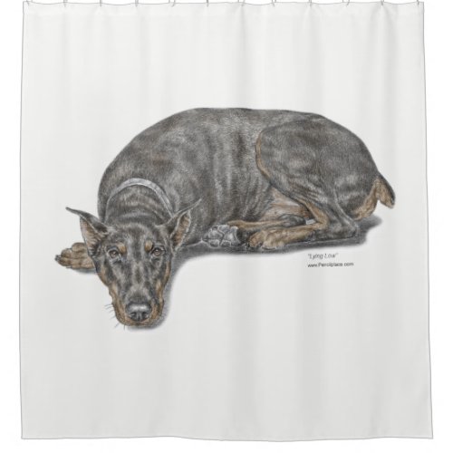 Sad Guilty Looking Doberman Shower Curtain