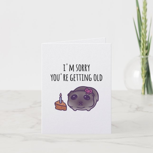 Sad Hamster Meme Birthday Card | Funny Getting Old (Front)