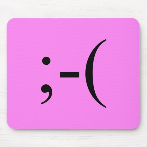 Sad Hot Pink Emoji by Janz Mouse Pad