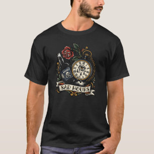 Sad Hours 3am Crying Clock Tattoo Flash Vintage Me T-Shirt