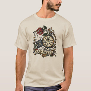 Sad Hours 3am Crying Clock Tattoo Flash Vintage Me T-Shirt