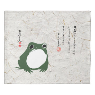 Sad Japanese Frog Toad 19th Century  Duvet Cover