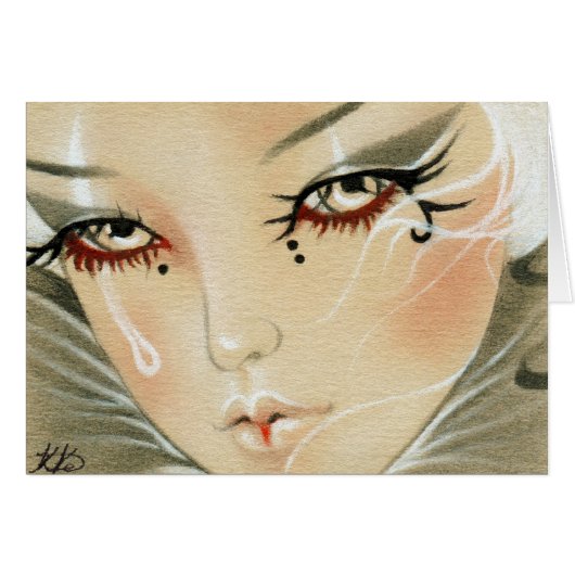 Sad Jester Teardrop Card (Front Horizontal)