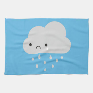 Sad Kawaii Rain Cloud Kitchen Towel