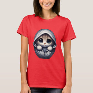 Sad Kitten  – Cute Aesthetic Cat Design T-Shirt
