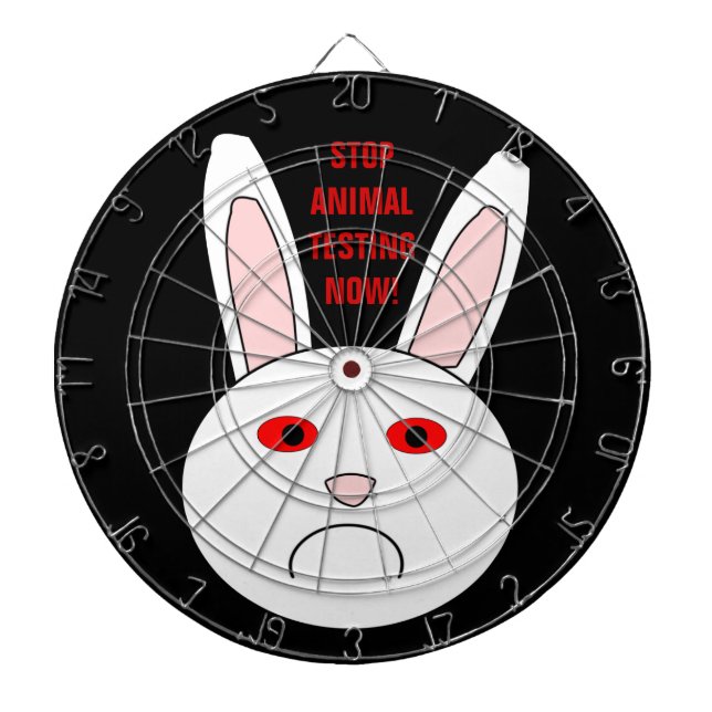 Sad Lab Rabbit Dartboard With Darts (Front)