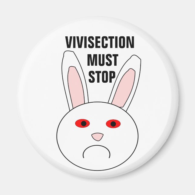 Sad Lab Rabbit Magnet (Front)