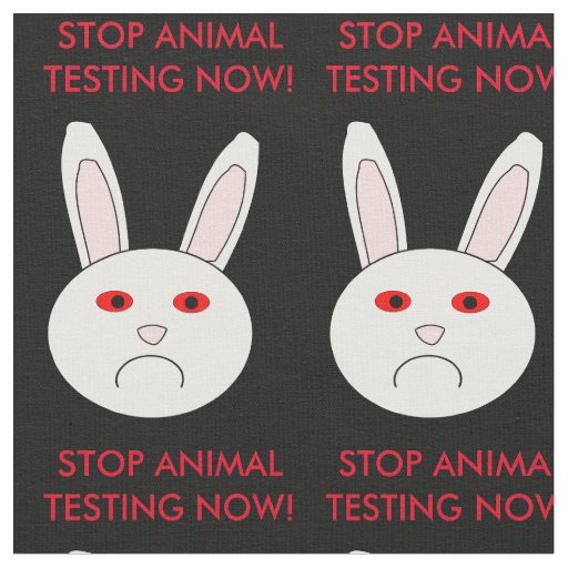 Sad Lab Rabbit Stop Animal Testing Craft Fabric