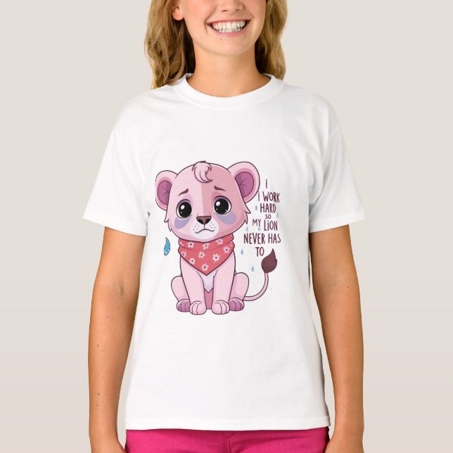 Sad Lion Cub – Soft Pastel Crying Lion T-Shirt (Front)
