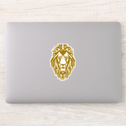 Sad lion golden head sticker
