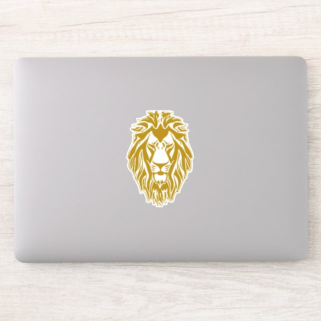Sad lion golden head sticker (Computer)