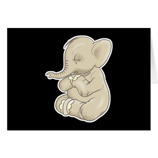 sad little elephant cards (Front Horizontal)