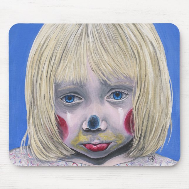 Sad Little Girl Clown Mousepad (Front)