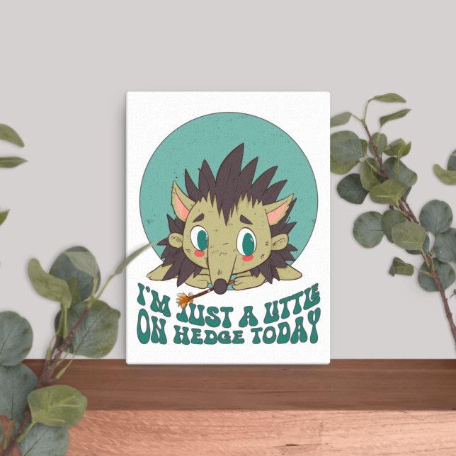 Sad little hedgehog faux canvas print (Creator Uploaded)