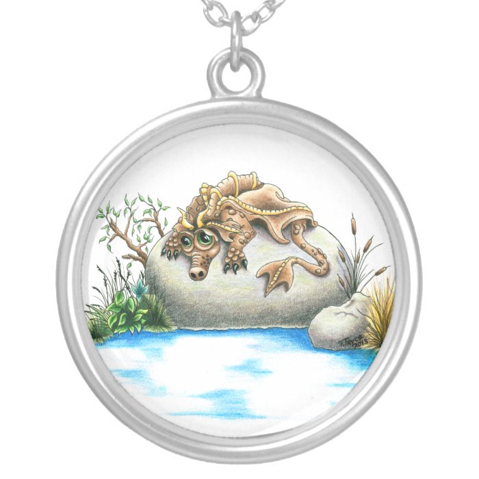 Sad little rock dragon Necklace