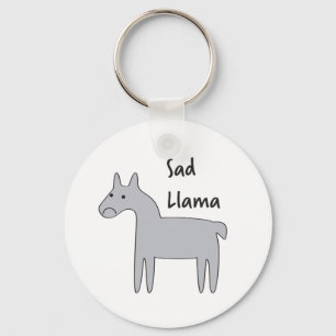 Sad Llama Keychain