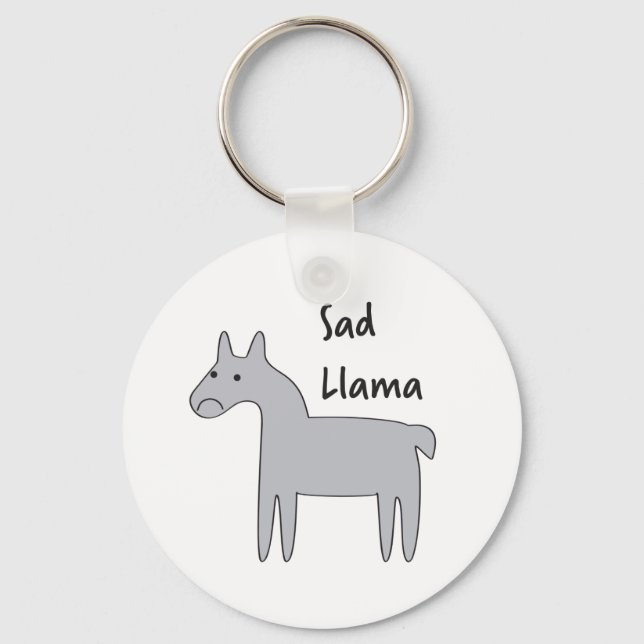 Sad Llama Keychain (Front)