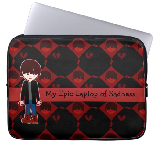 Sad Lonely Emo Boy Laptop Sleeve