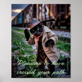 Sad & Lonely Pets Poster Print: Black Cat Pleasure